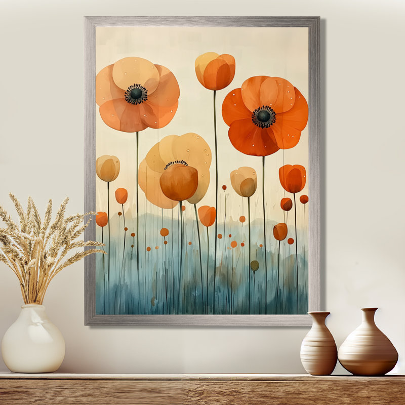 Beecham - impressions murales florales, Argent argent, H 40 po x l 30 po, Reproduction encadrée d'une seule photo