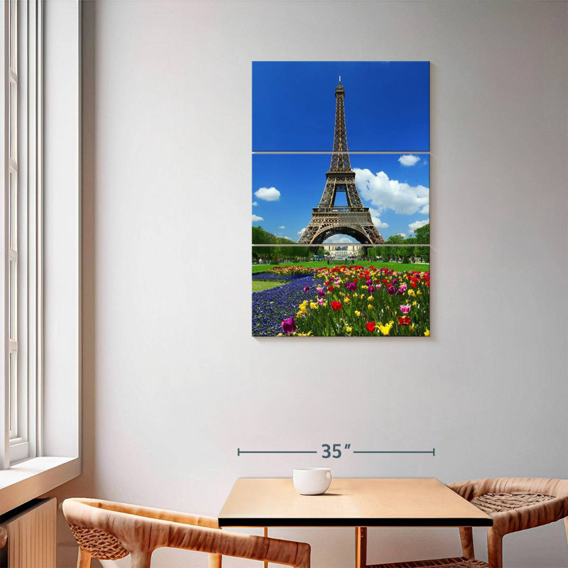 Tour Eiffel Masam au printemps, H 57 po x l 36 po