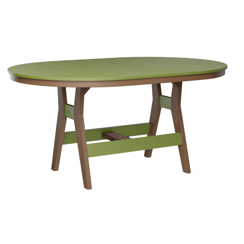 Table de bar berlinoise Berlin, Vert kiwi, Acajou antique, 38.87" H x 64" W x 44" D