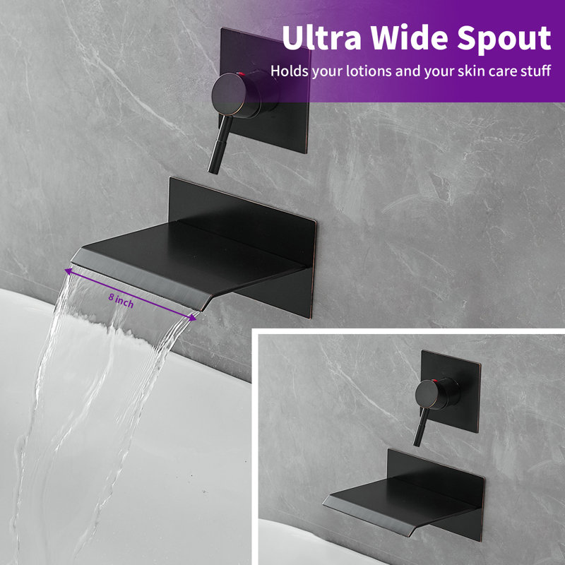 Oil Rubbed Bronze Wall Mount Waterfall Tub Faucet