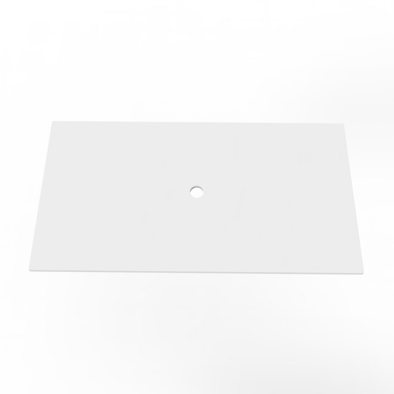 Plateau de meuble-lavabo moderne 36 "avec lavabo vasque - blanc
