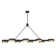 Ashor 8-Light LED Linear Chandelier in Matte Black with Warm Brass Accents