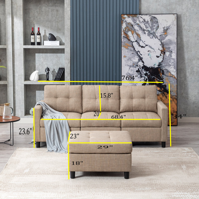 Modular Sofa & Chaise with Ottoman