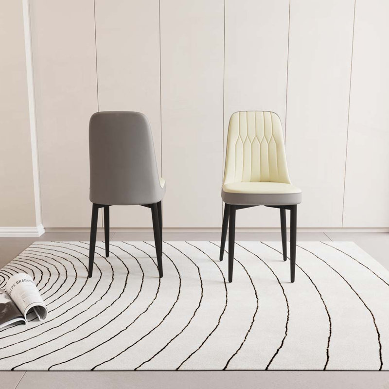 Chaises de salle à manger en similicuir, Beige/gris