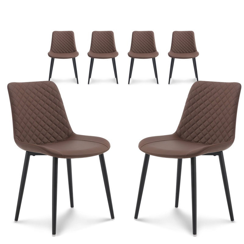 Dining Chairs Mid Century Modern Dining Room Chair, Brown, 6