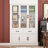 Tullus 6-Door Office Storage Cabinet With 2 Drawers, 3 Glass Doors, Multiple Shelves