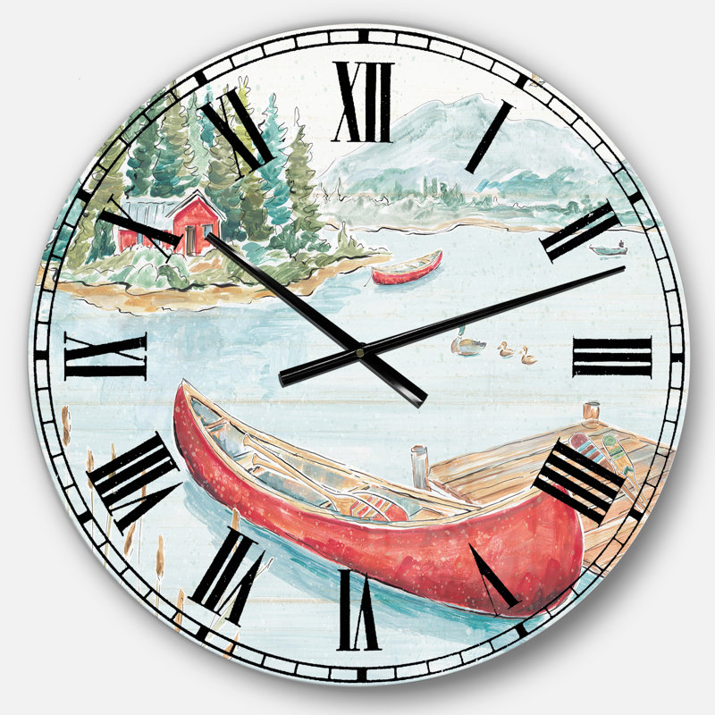 Lake House Canoes II - horloge murale Lake House, Grand