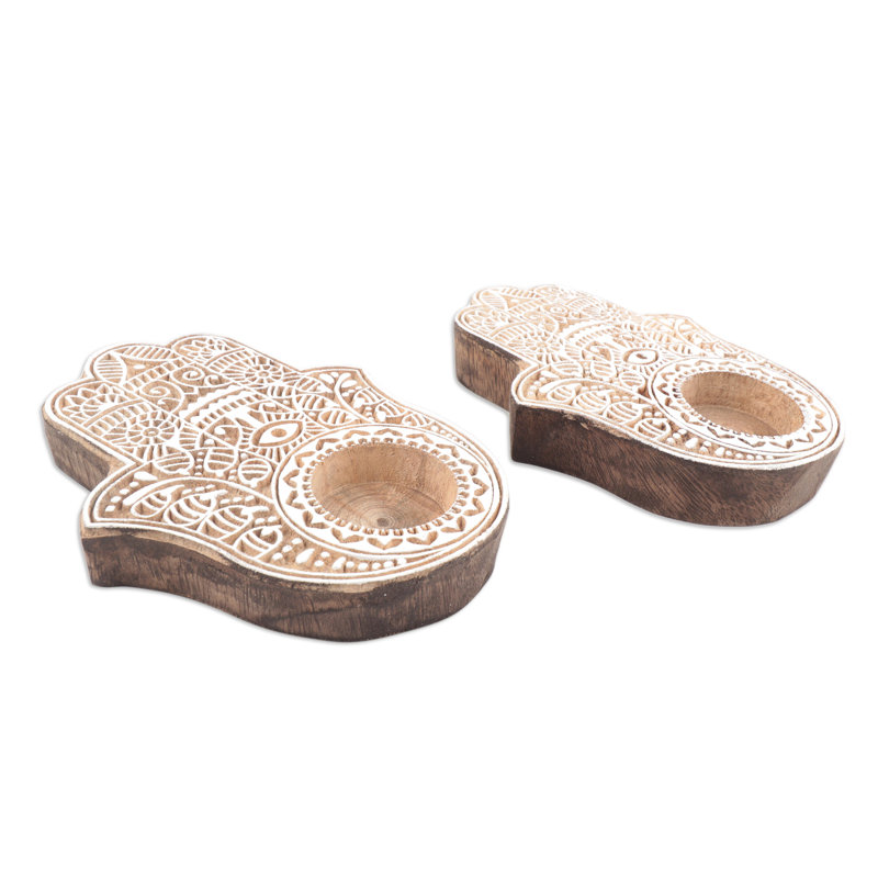 1'' H Wood Tabletop Tealight Holder