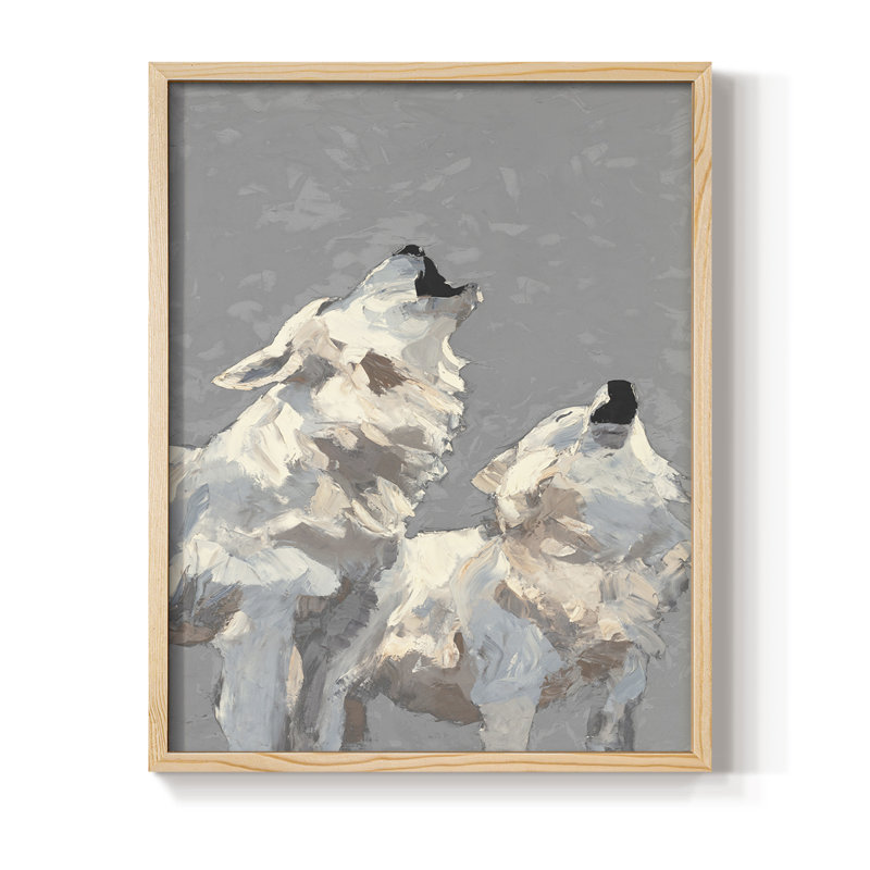 Midnight Wolves, reproduction encadrée - bois massif, Naturel, H 11 po x l 9 po