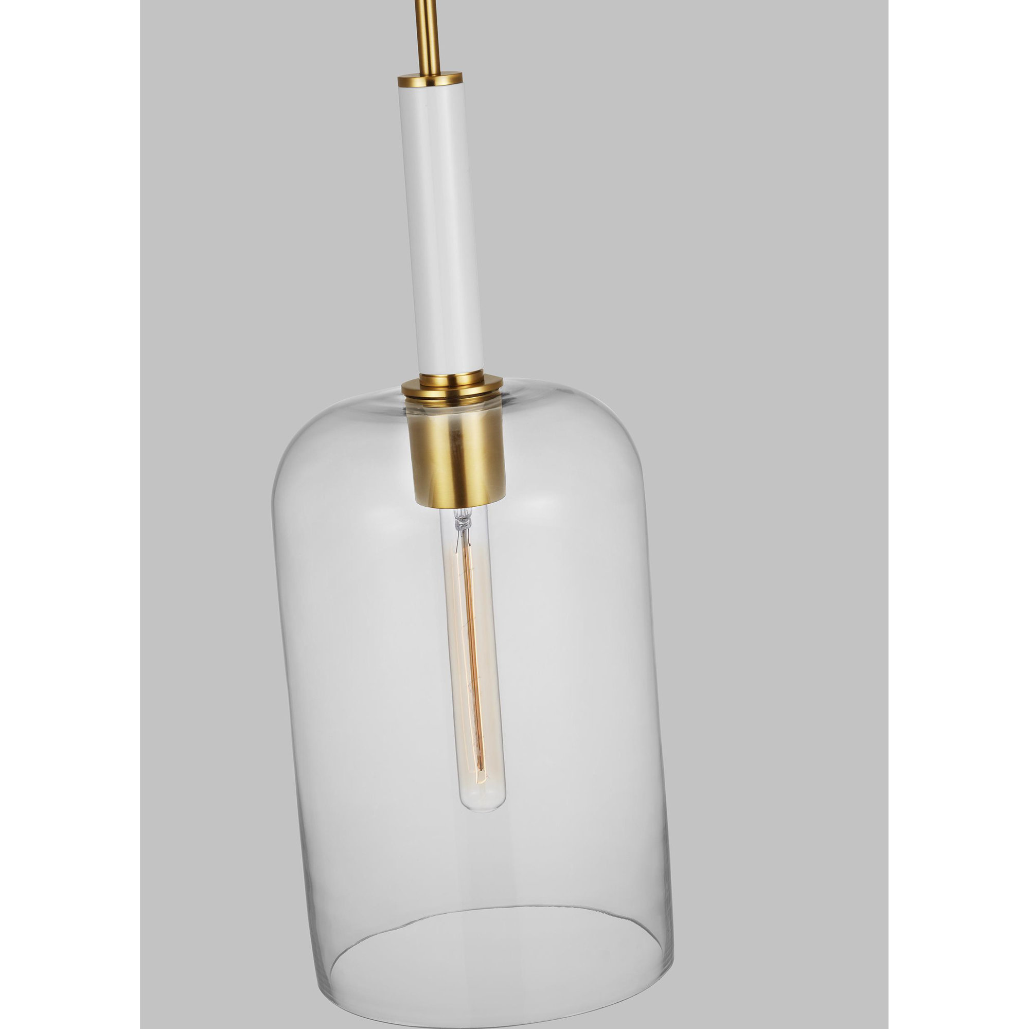Tegan Single Light Glass Dimmable Pendant, Burnished Brass