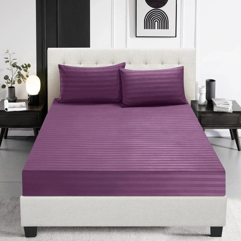 Bedding, Kingsize Duvet Cover + 2 Standard Pillowcases, Aubergine