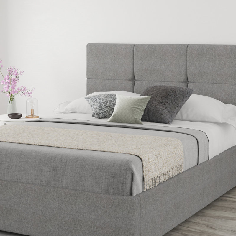 Kellen Upholstered Headboard, Linen Grey, Kingsize (5')