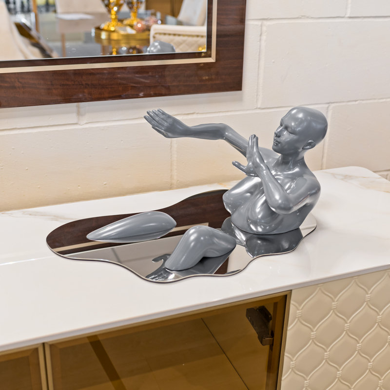 Caraker People Figurines & Sculptures, Gray/Silver