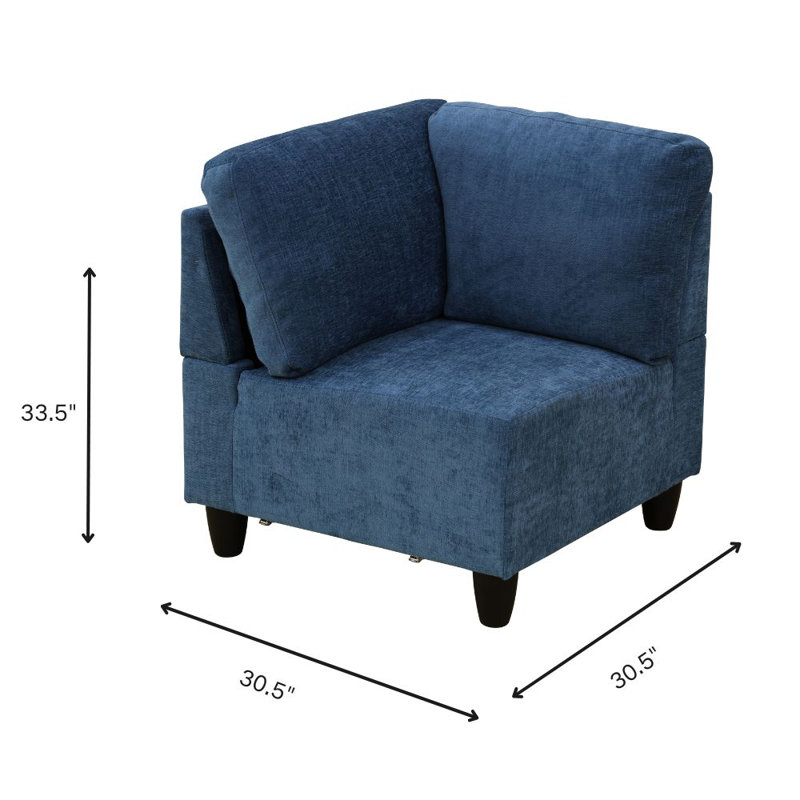 Marijonas Upholstered Accent Chair, Blue Fabric