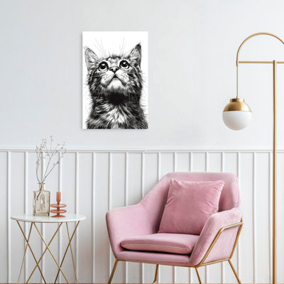 «Curious Kitten Gaze», art mural contemporain