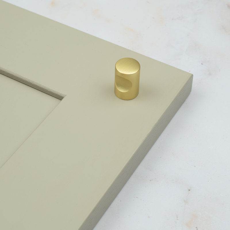 17mm Brushed Brass Cylinder Knob