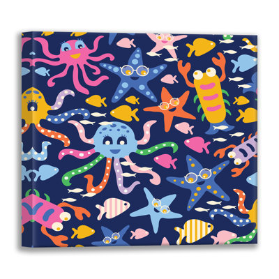«Cute Underwater Happy Kids 2», estampe numérique sur toile tendue par Roochita Chachra