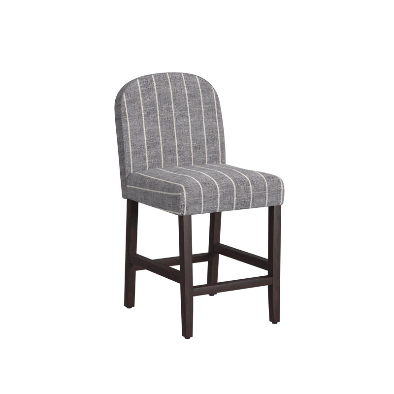 Latitude Run® Rounded Back Upholstered Counter Stool, Midnight Woven Stripe