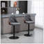 Ensemble de 2 tabourets de bar à hauteur de comptoir, tabourets pivotants réglables en hauteur avec repose-pieds et dossier capitonné, chaises de bar en tissu de lin, gris foncé