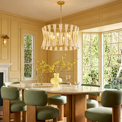 Renessa 6-Light Hand-Wrapped Rope Drum Chandelier 