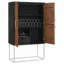 Armoire bar en noyer et noir 2 portes
