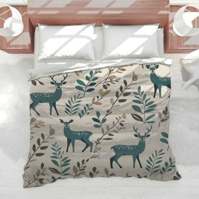 Édredon à motif de cerfs et de feuilles