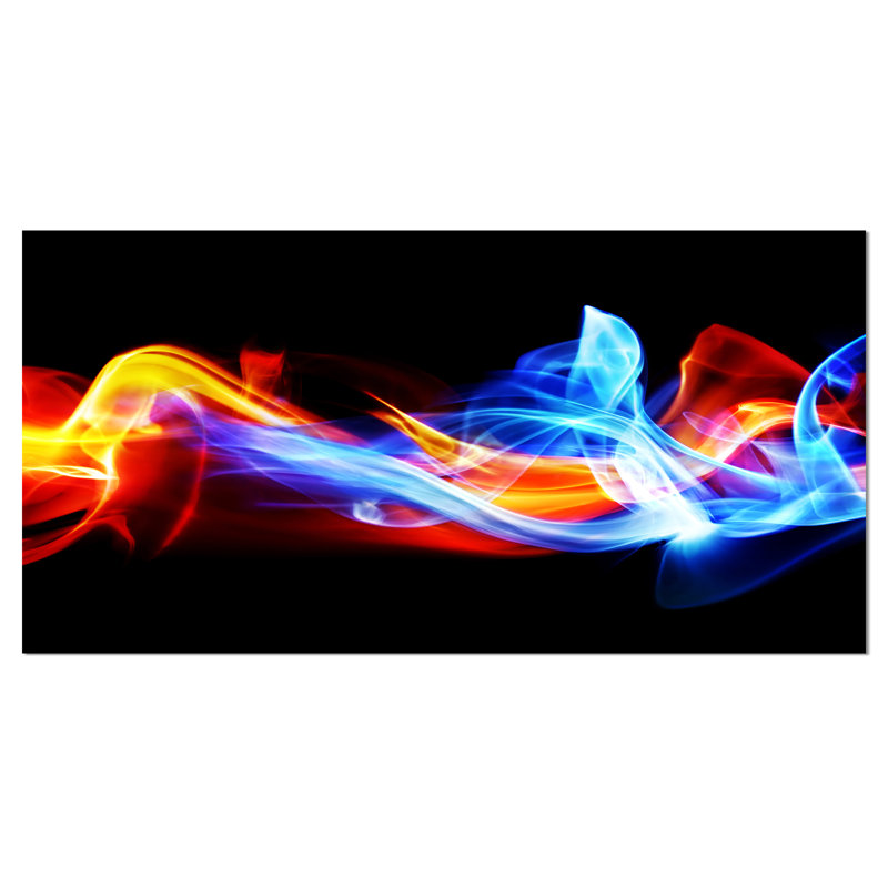 «Abstract Fire Ice», impression sur toile numérique - Feu et glace, H 16 po x l 32 po