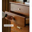 Commode 5 tiroirs Mid-Century, décorations en bois et métal