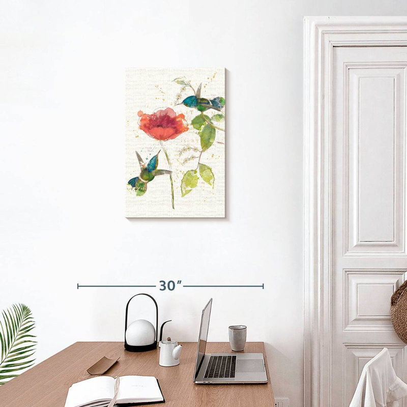 Fleur de colibri sarcelle Brampt, H 24 po x l 16 po