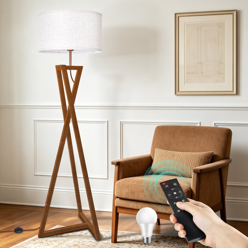 153cm Powder Coated Tripod Floor Lamp, Tan