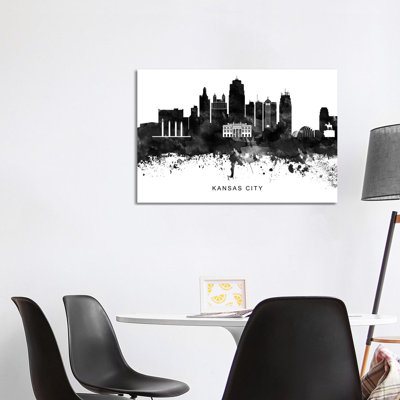 Kansas City Skyline by WallDecorAddict - Wrapped Canvas Print