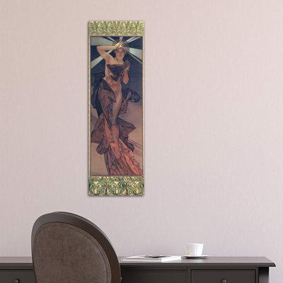 The Moon And The Stars: Morning Star, 1902 by Alphonse Mucha - Wrapped Canvas Panoramic Print