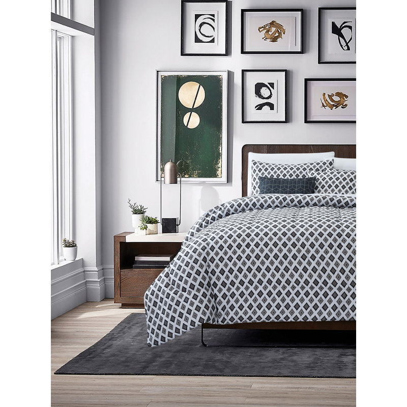 Ensemble d'édredon réversible en microfibre bleu 5 pièces, Grand