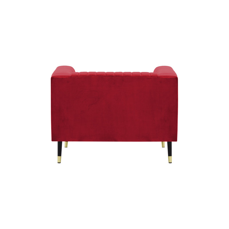 Clevenger Velvet Armchair, Red
