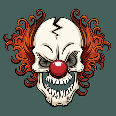 Evil Clown - Wrapped Canvas Print