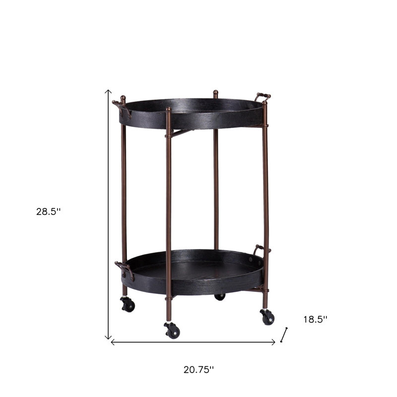 Chariot-bar 21 po noir et bronze