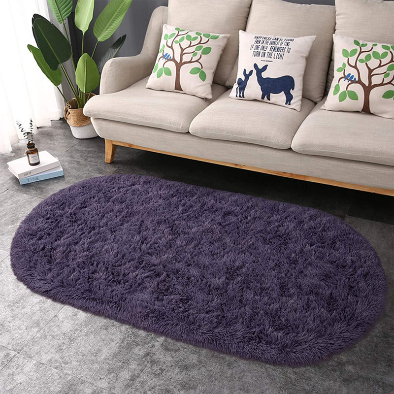 Tapis ovale gris / mauve 2 pi 6 po x 5 pi 3 po Sechrist