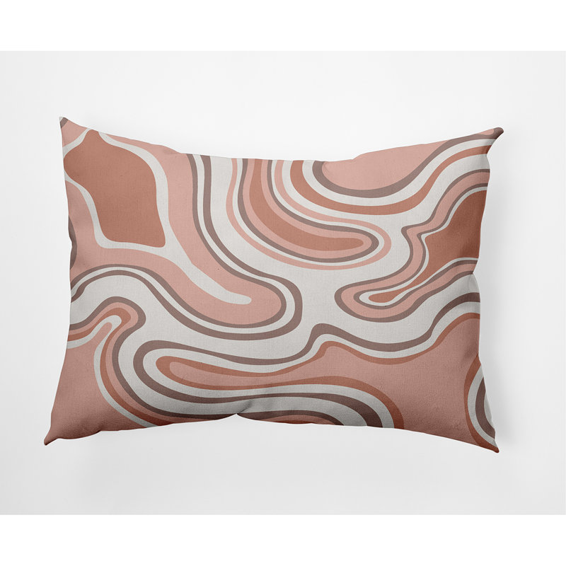Beach Vacation Abstract Reversible Throw Pillow, Sunwashed Brick