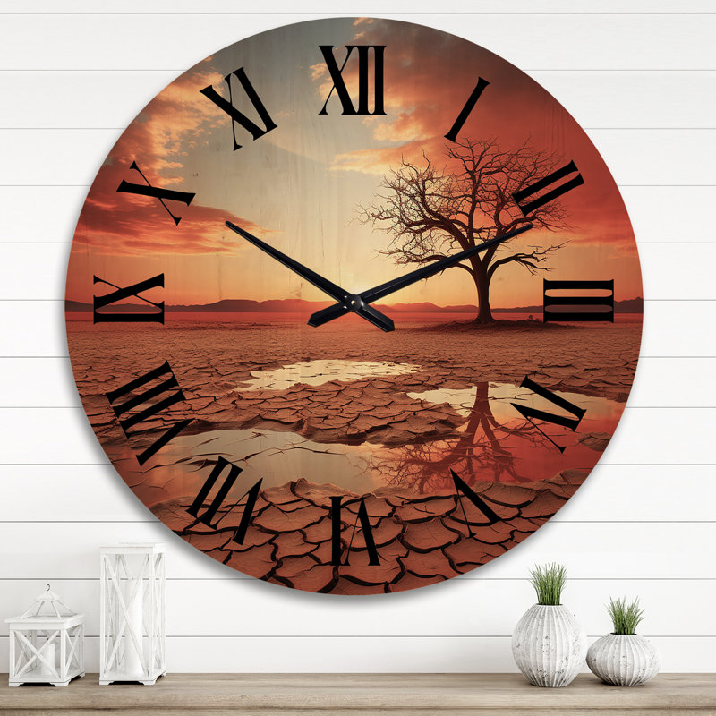 Horloge murale en bois massif Parell, Très grand