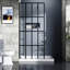 Porte de douche sans rendez-vous 34 po x 72 po, noir, verre trempé, cadre réglable 34 x 72 po, finition noire, barre de support