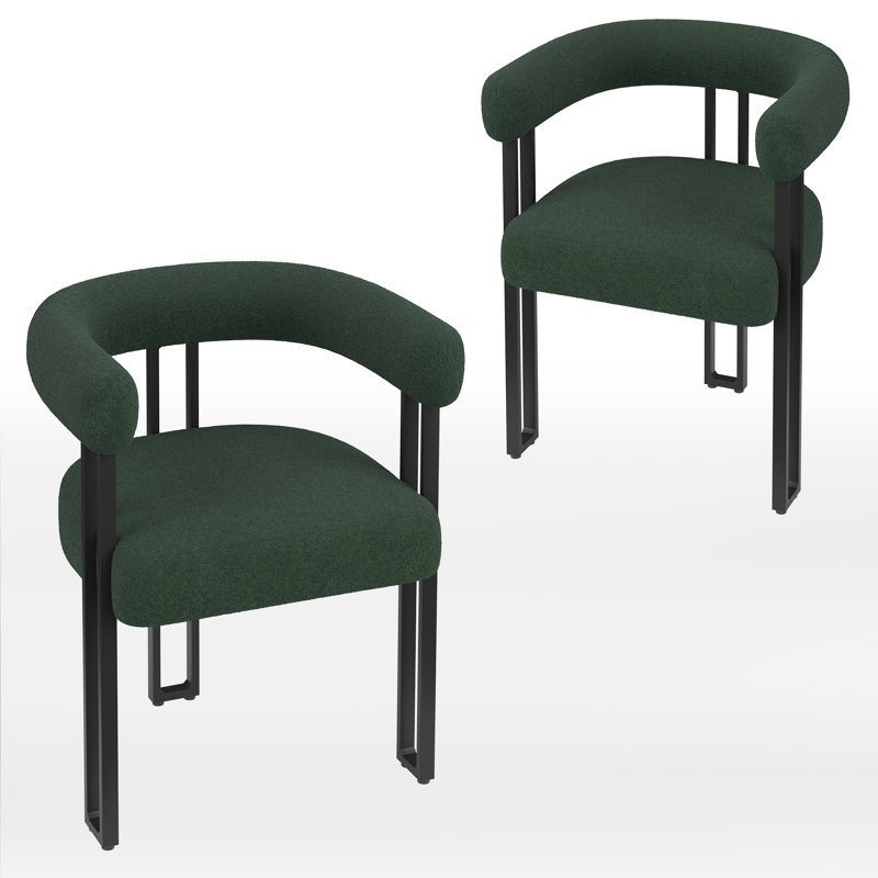 Chaises de salle à manger rembourrées Mahjabi, Vert foncé