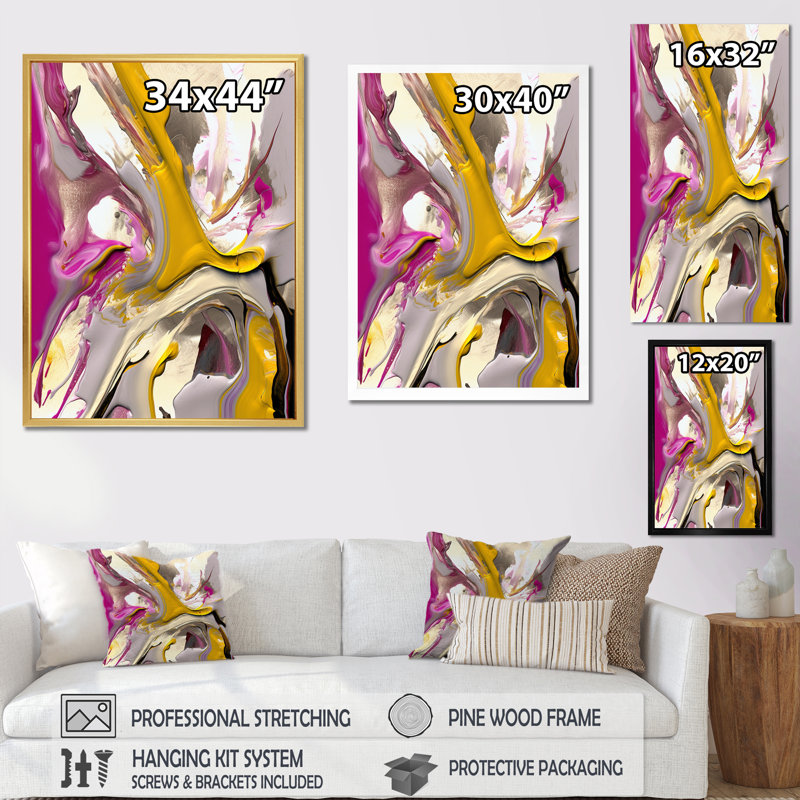 «Early Morning Grace Abstract Expressionism I», art abstrait sur toile, H 20 po x l 12 po x P 1 po, Cadre flottant blanc