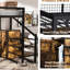 Lit mezzanine avec bureau, support de rangement et zone de charge intégrée pour les petites chambres, centre noir, cloisons de garde-robe réglables