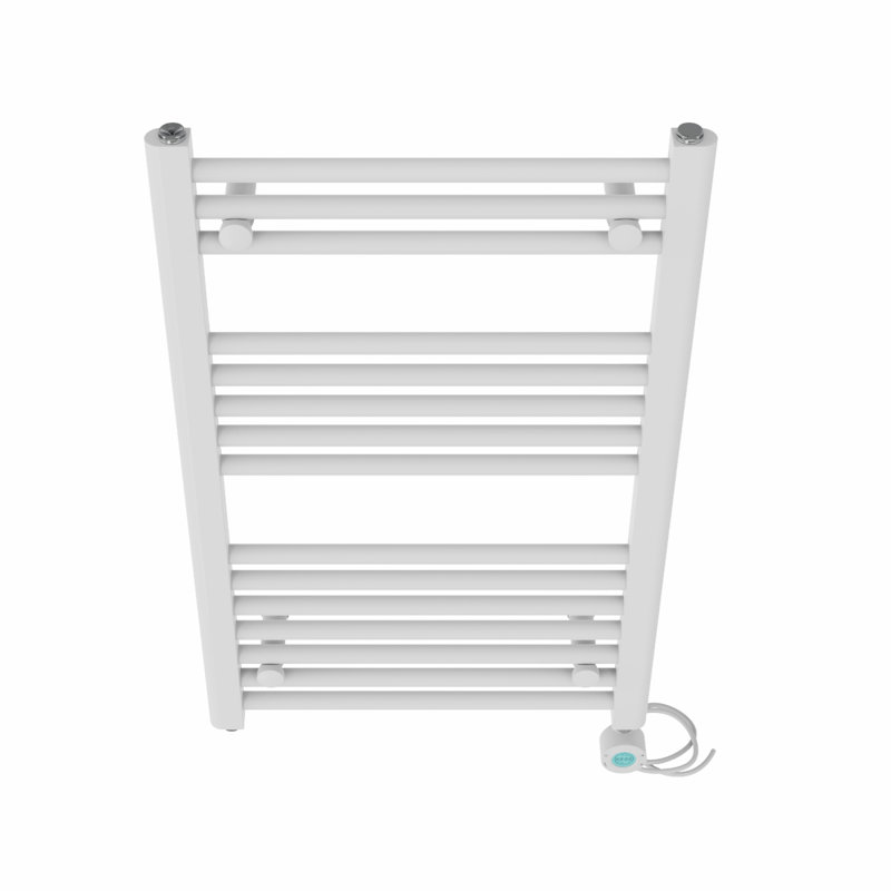 Asmitha Straight Towel Rail Heated Towel Rails, White, 80cm H x 50cm W x 3cm D
