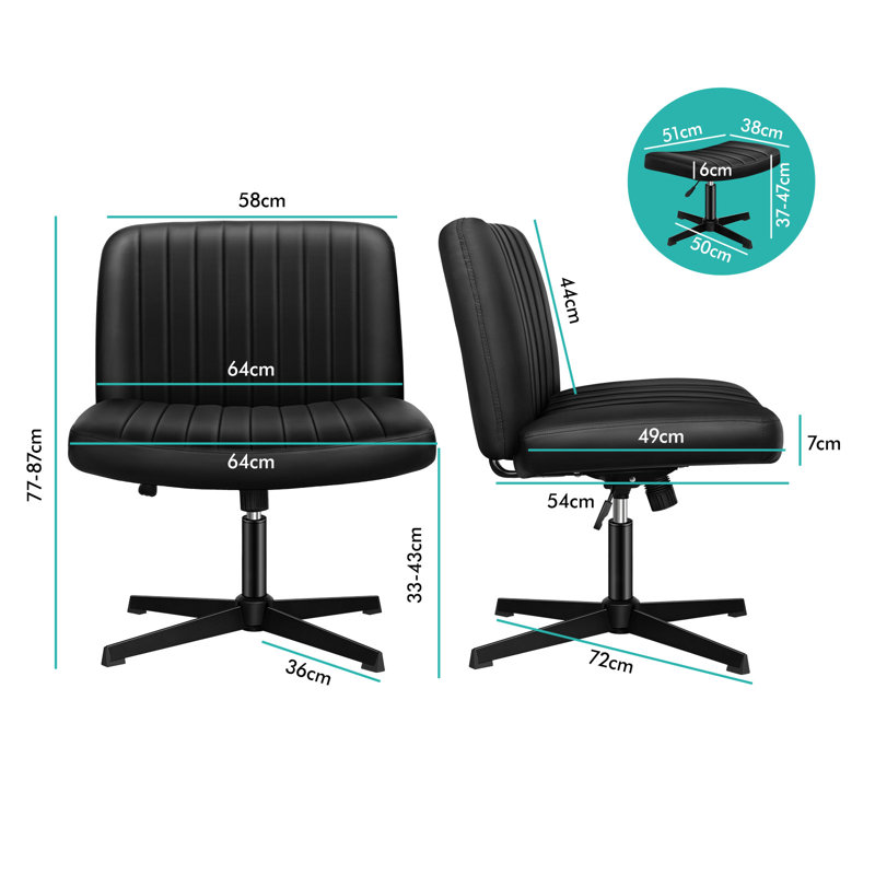 Criss Cross Chair, Faux Leather, Black