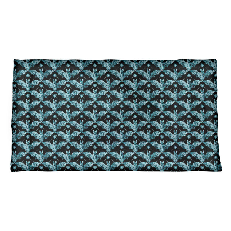 Taie décorative Katelyn Elizabeth Rainbow Bats, Polyester, Simple standard, Bleu sarcelle