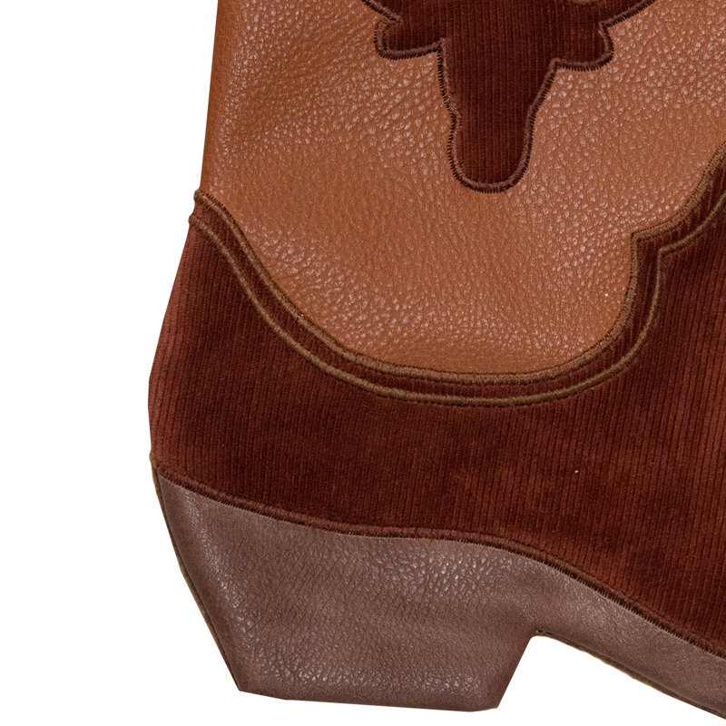 Chaussette de Noël en velours côtelé beige et brun 18,5 pouces