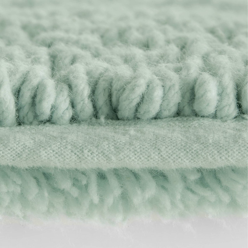 Tapis pour salle de bain réversible 100% coton, 3000 g / m², moelleux et moelleux - confort et durabilité ultimes, Vert