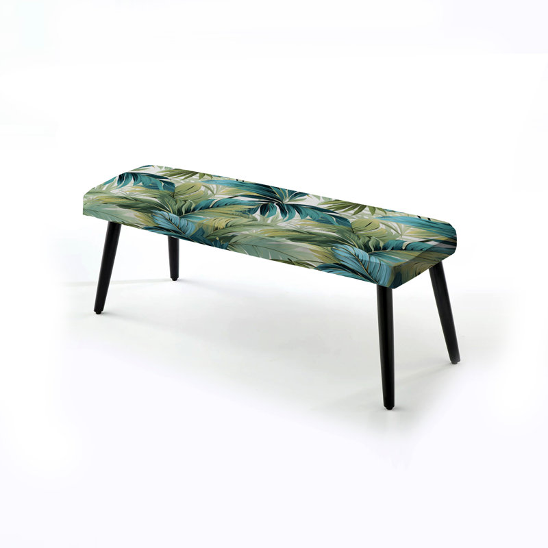 Palm Palm - motif tropical - banc rembourré noir Tropical