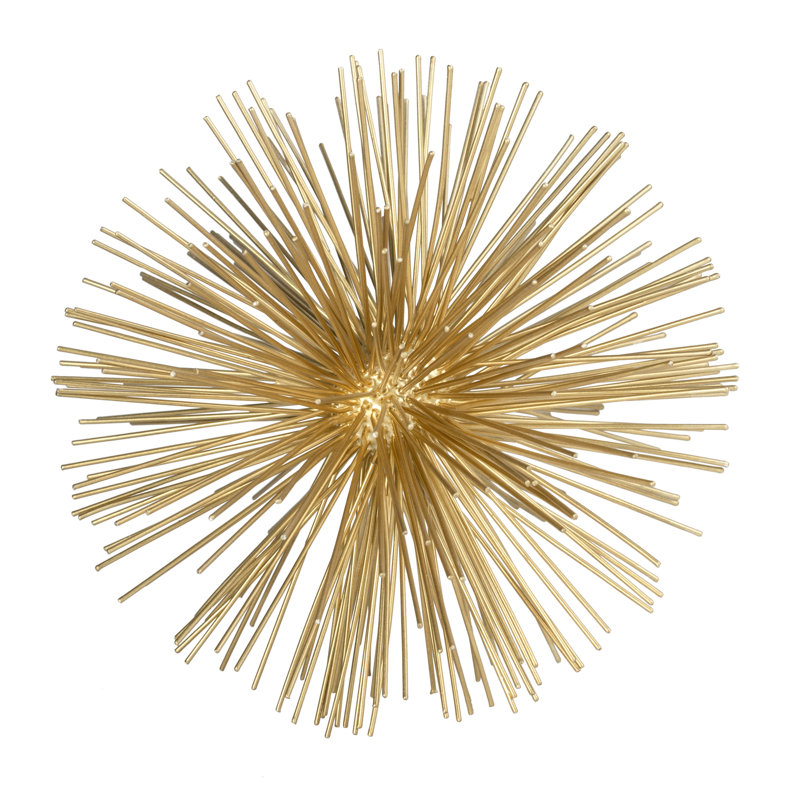 Nova 7" Gold Sputnik Starburst Tabletop Sculpture, 7" H x 7" W x 7" D, Gold